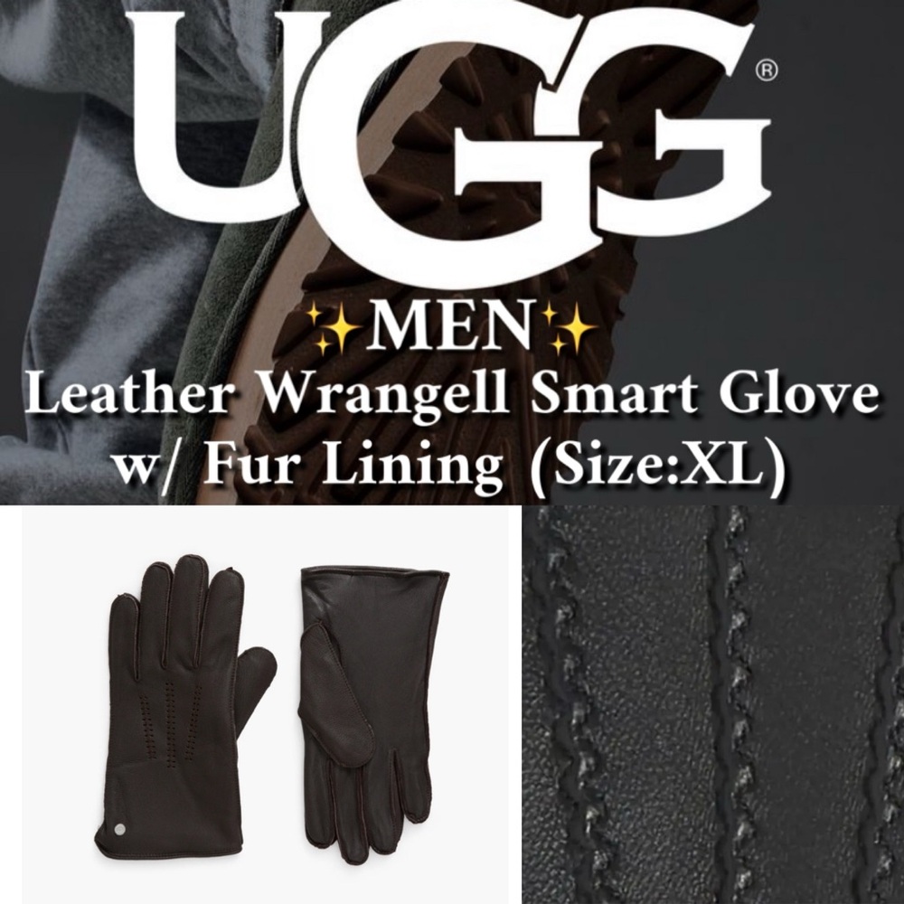 ✨UGG - *MENS* - Leather Wrangell Smart Glove w/ Fur Lining  (Size:XL) ✨NEW✨